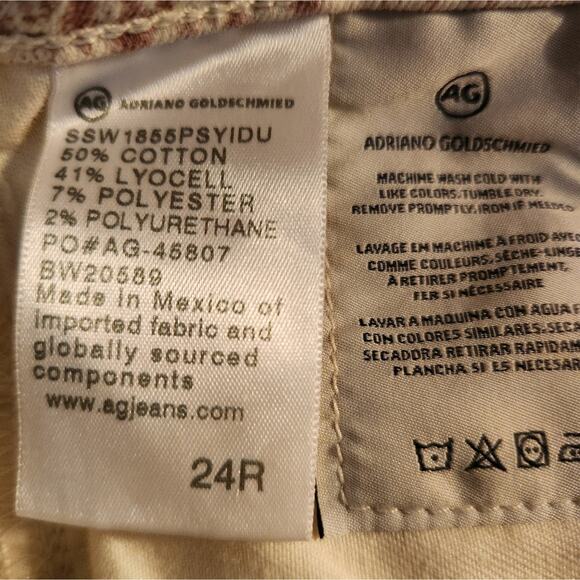 AG Adriano Goldschmied Denim Prima Mid Rise Ankle Snake print Jeans 24 - Picture 8 of 9